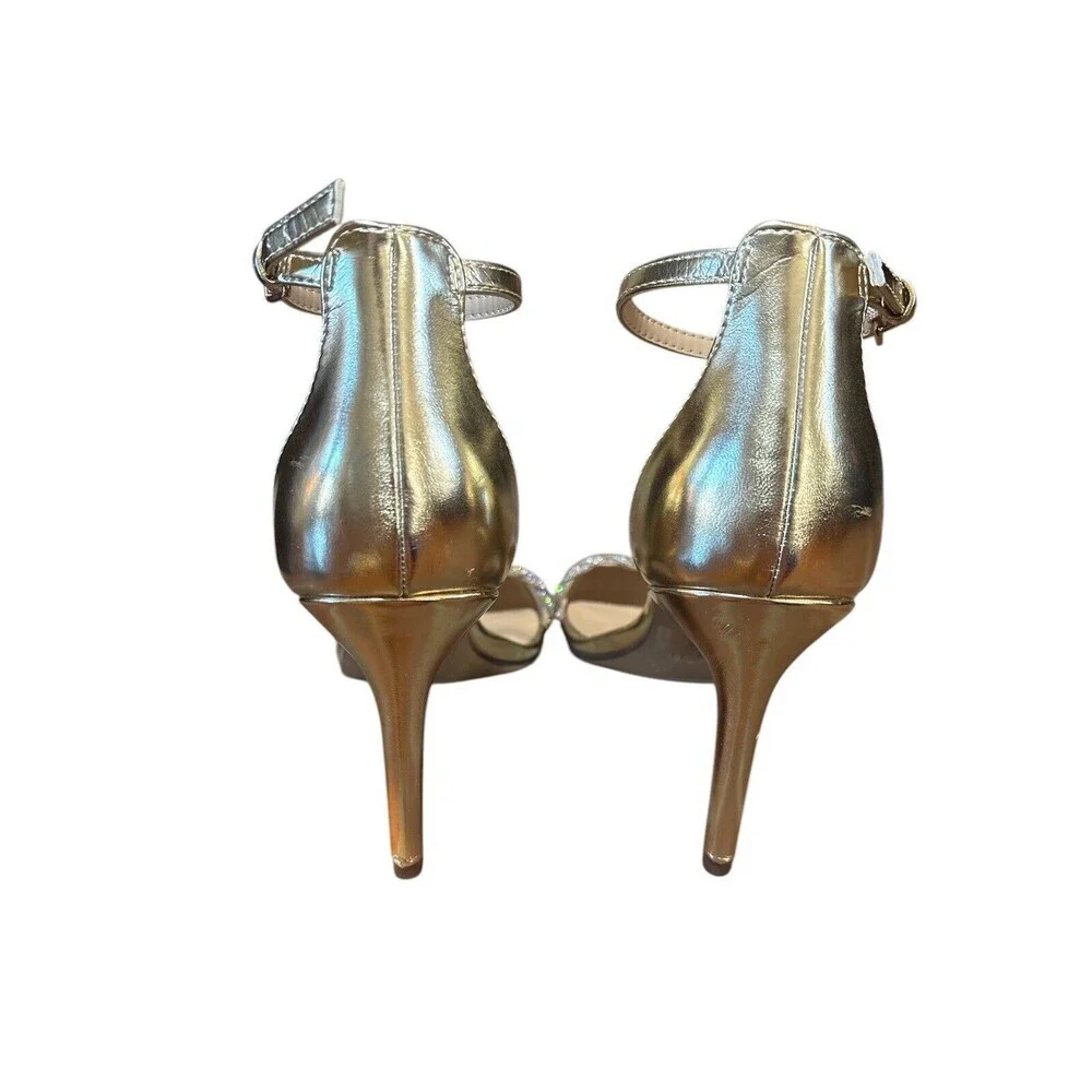 Women's Unisa, Fayy  Gold‎ Strappy Ankle Strap Pump Size 8.5 Sparkly Rhinestone